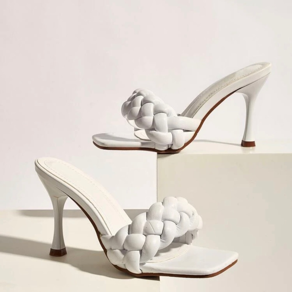 Braided Heeled Mules